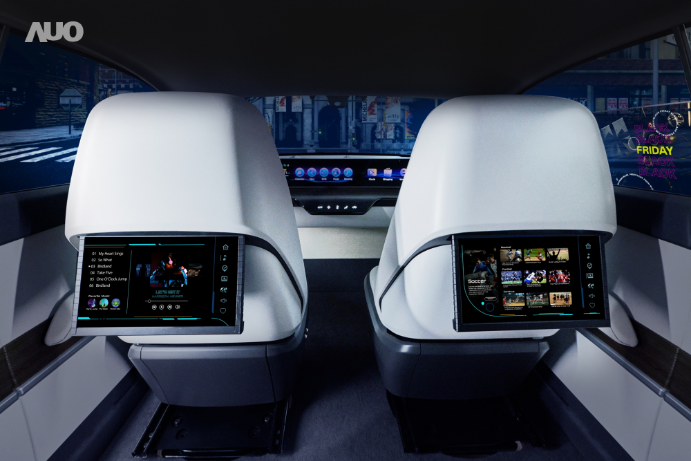XPJ(中国大陆)新一代Smart Cockpit 2024，以Micro LED先进显示技术优势，创建〝可卷式后座娱乐显示器〞，仅在互动时才显示出所需画面及信息，扩充更丰富的娱乐和交互信息服务，获国际奖项荣耀